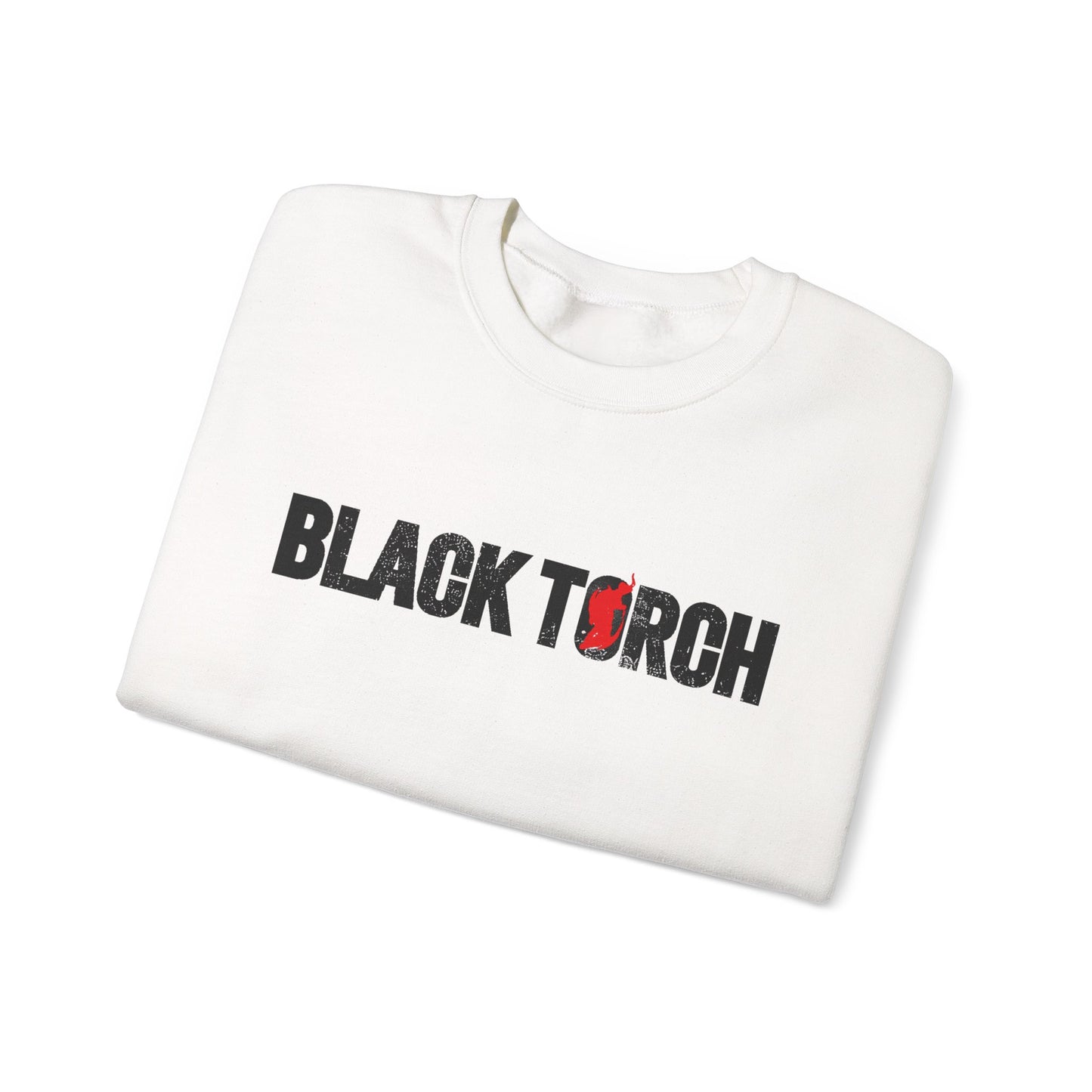 Black Torch Logo White Sweatshirt