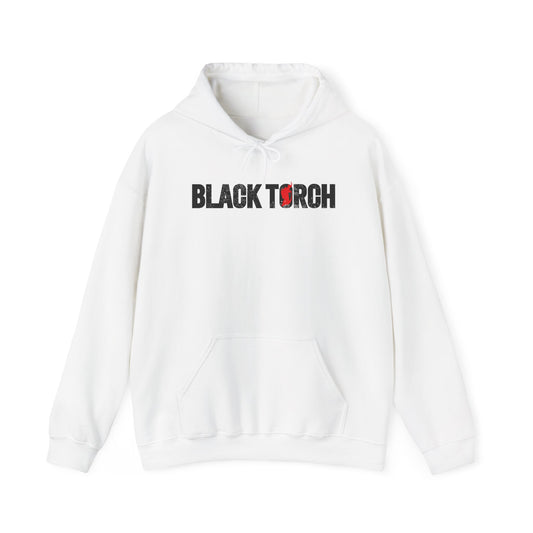 Black Torch Logo White Hoodie