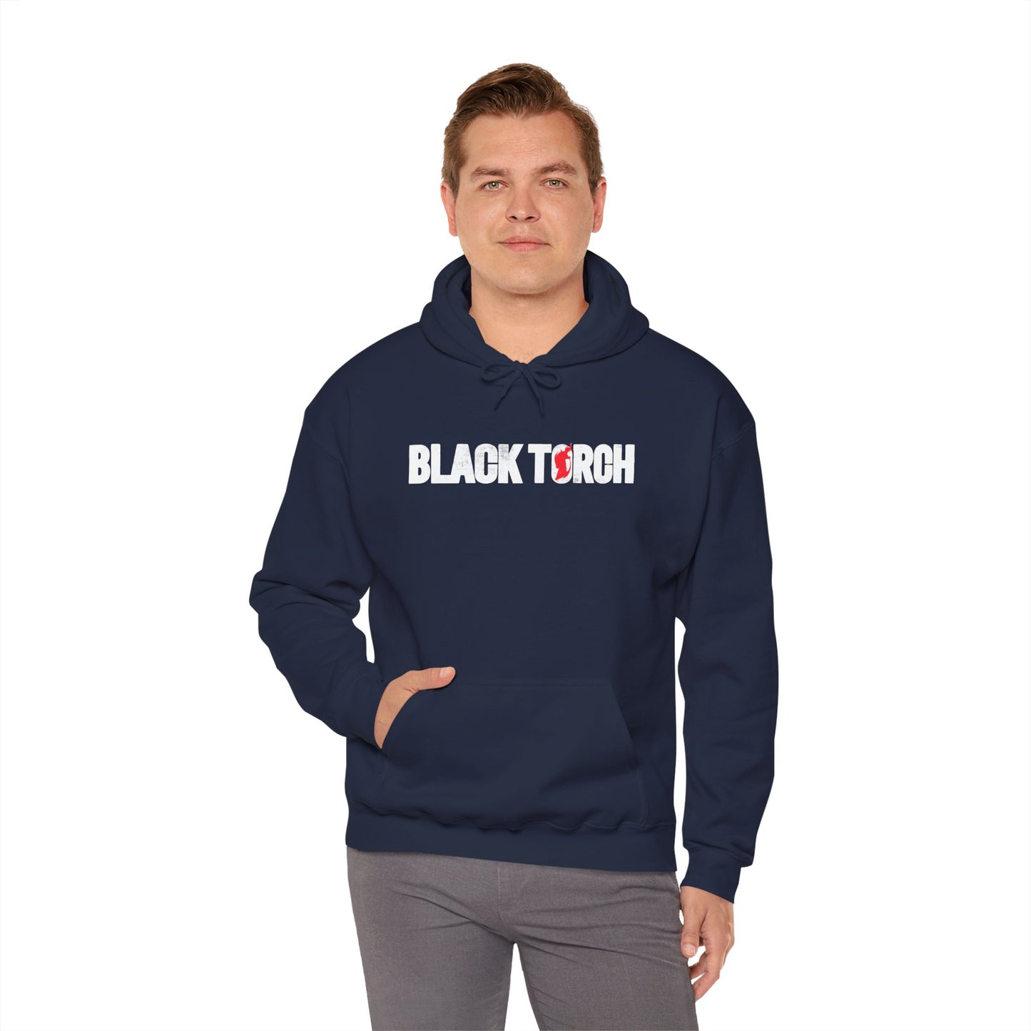 Black Torch Logo Navy Blue Hoodie