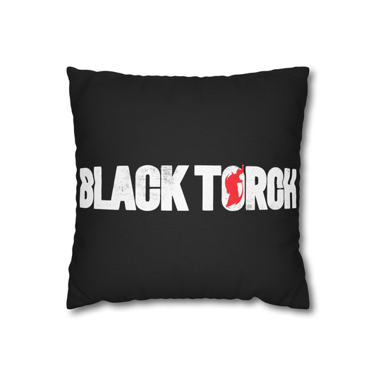 Black Torch Logo Decorative Pillow
