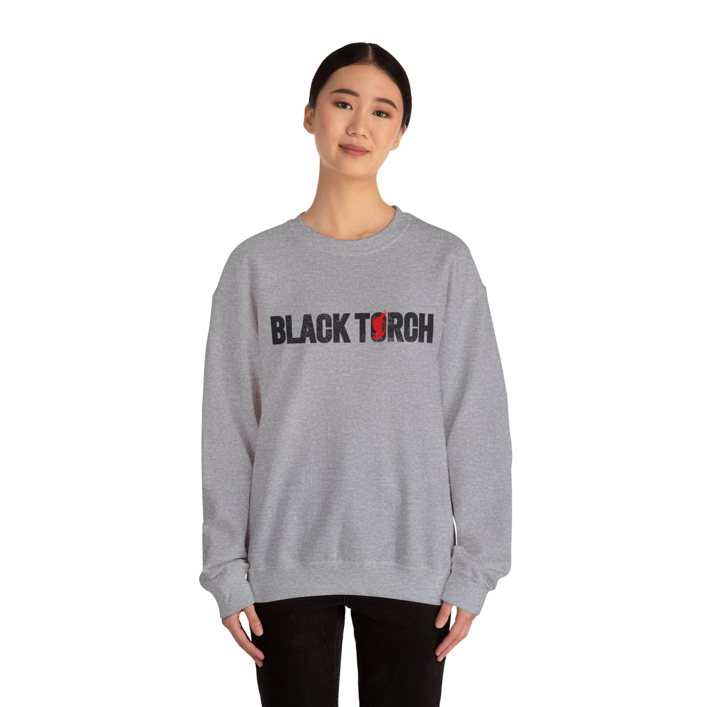 Black Torch Logo Gray Sweatshirt