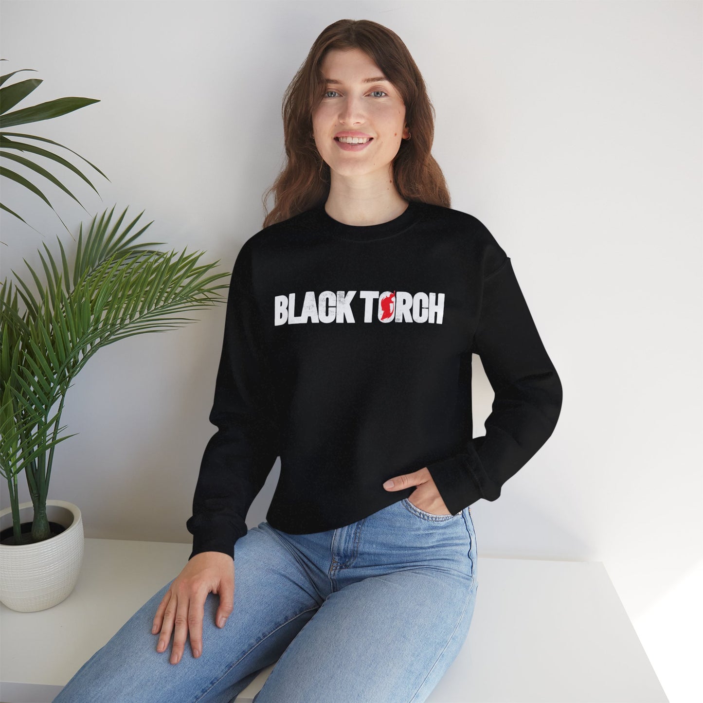 Black Torch Logo Black Sweatshirt