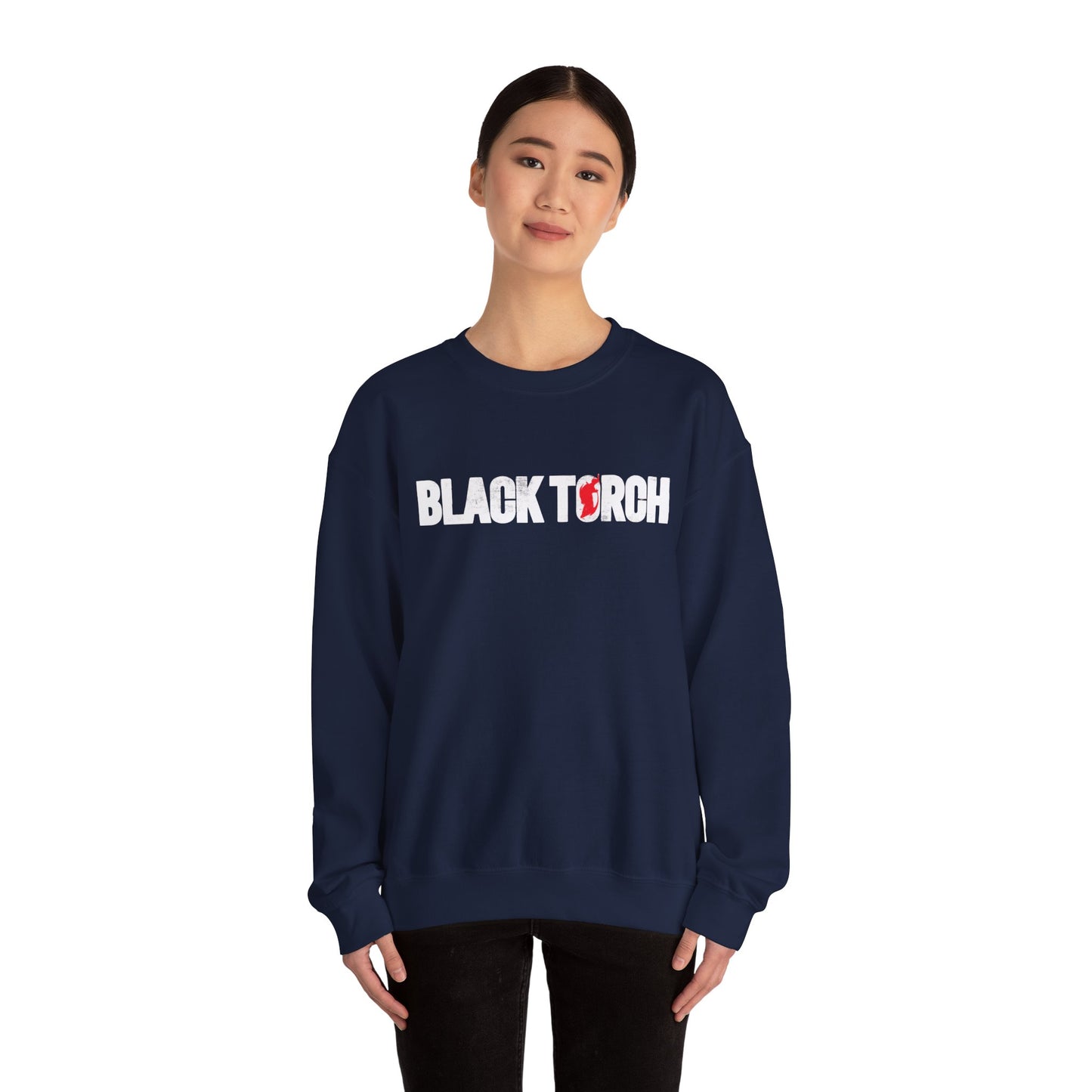 Black Torch Logo Navy Blue Sweatshirt