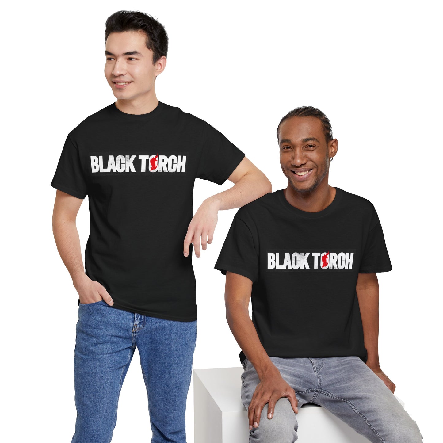 Black Torch Logo Black T-Shirt
