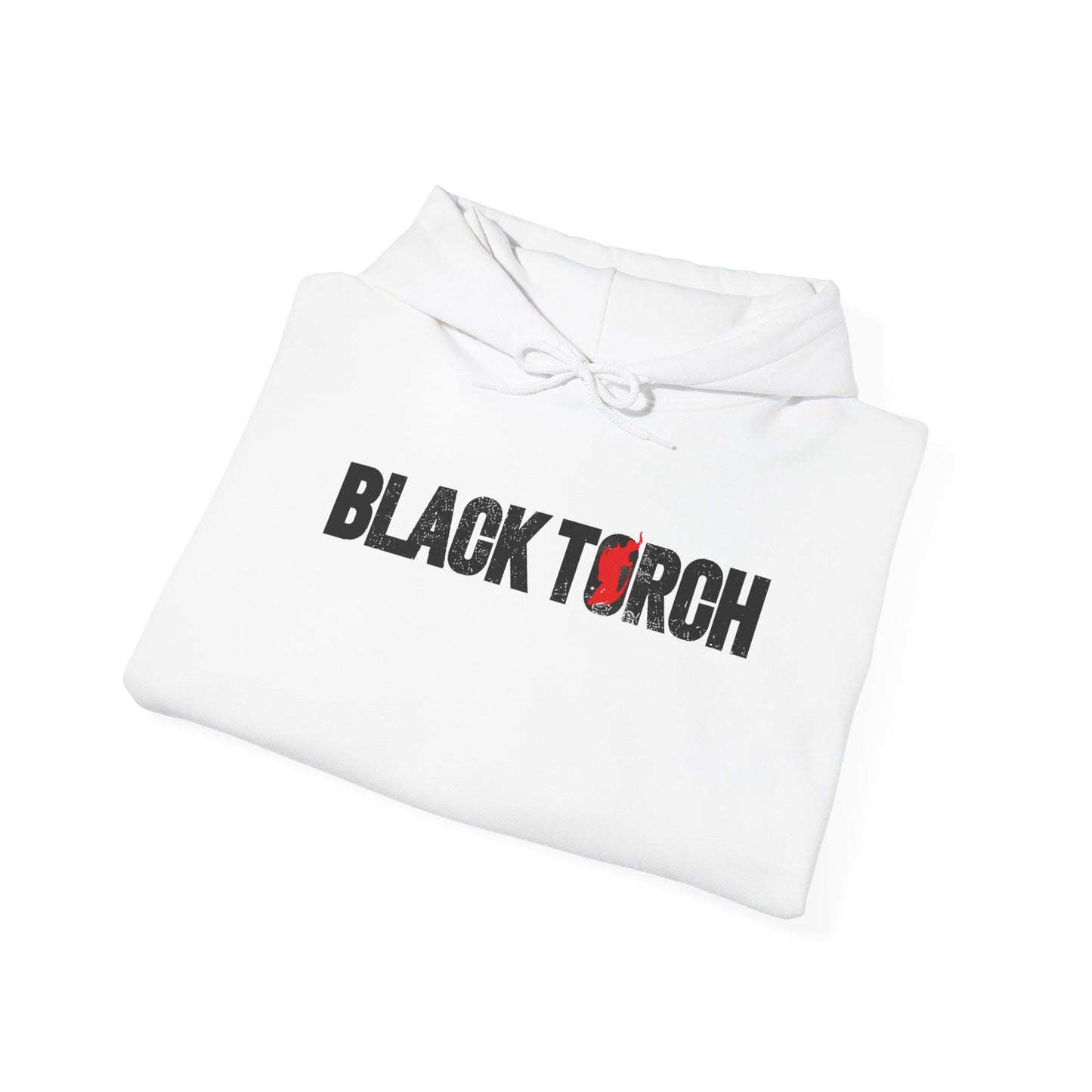 Black Torch Logo White Hoodie