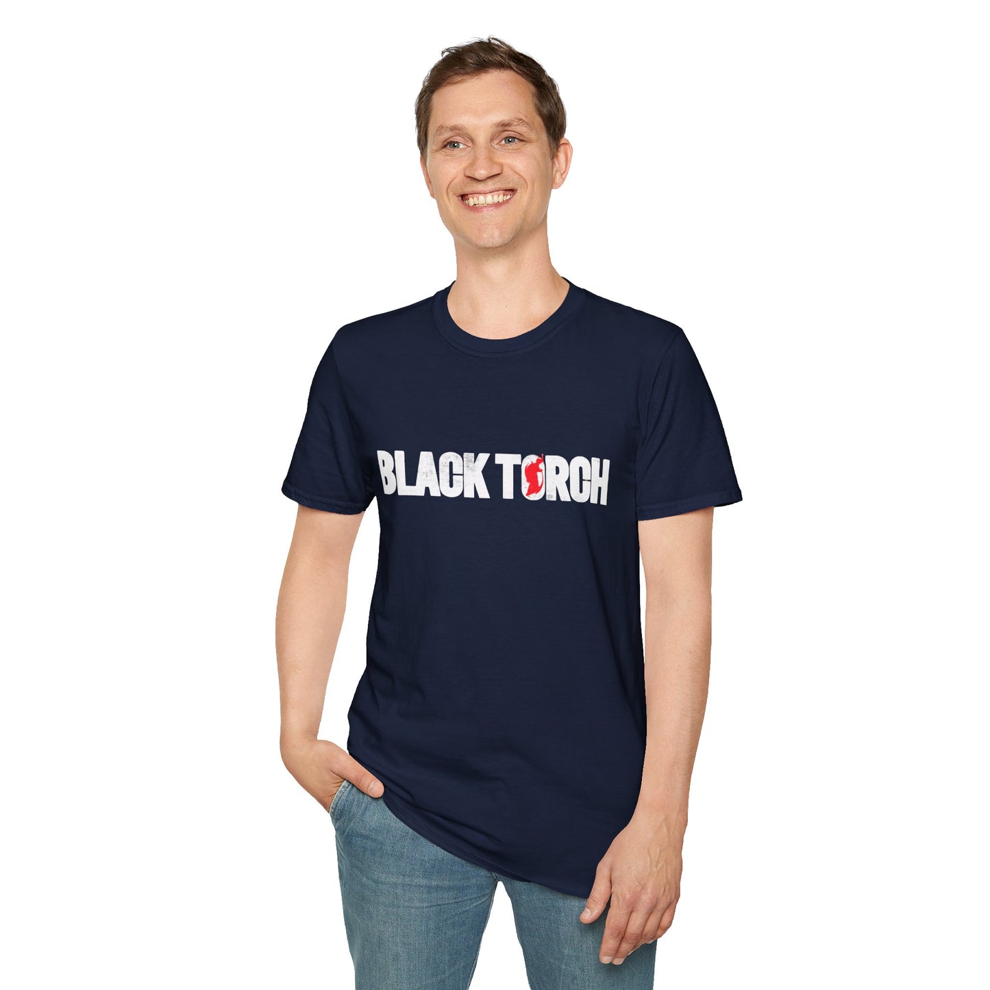 Black Torch Logo Navy Blue T-Shirt