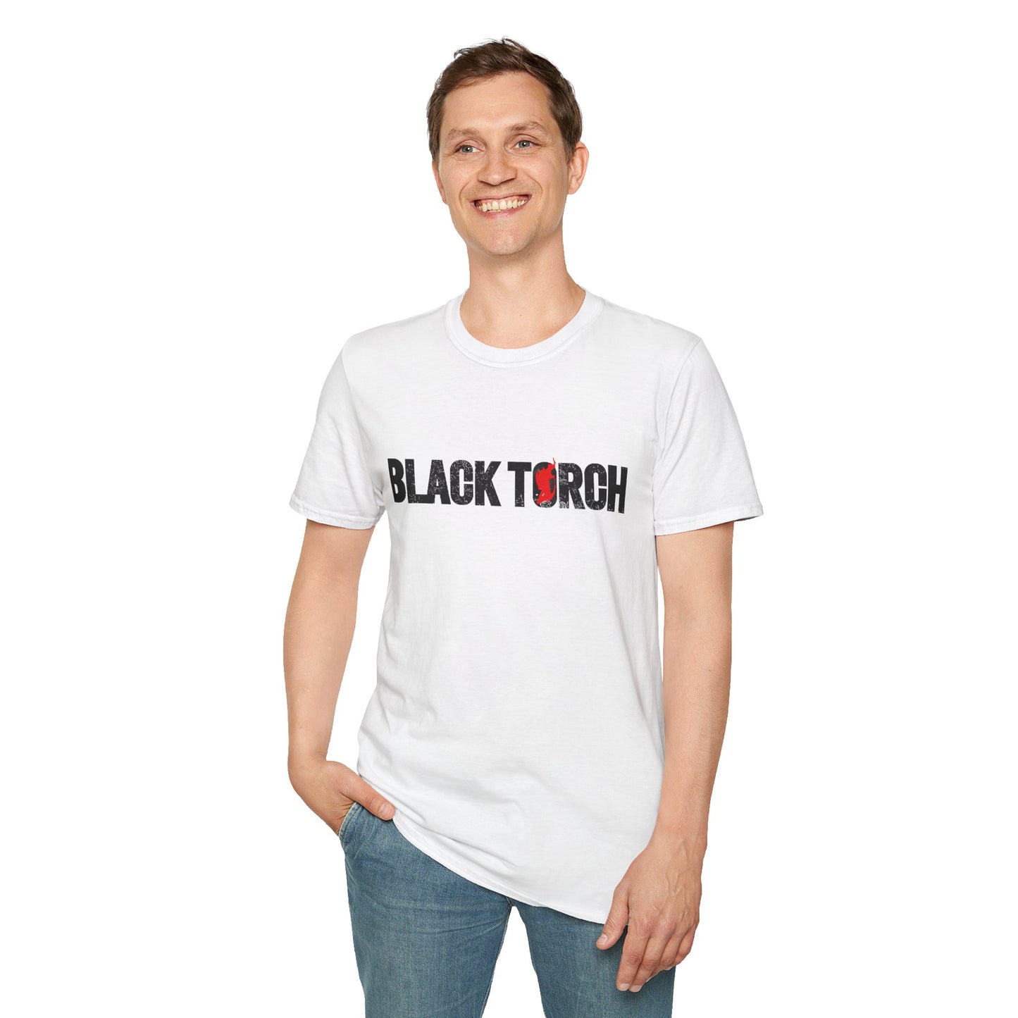 Black Torch Logo White T-Shirt