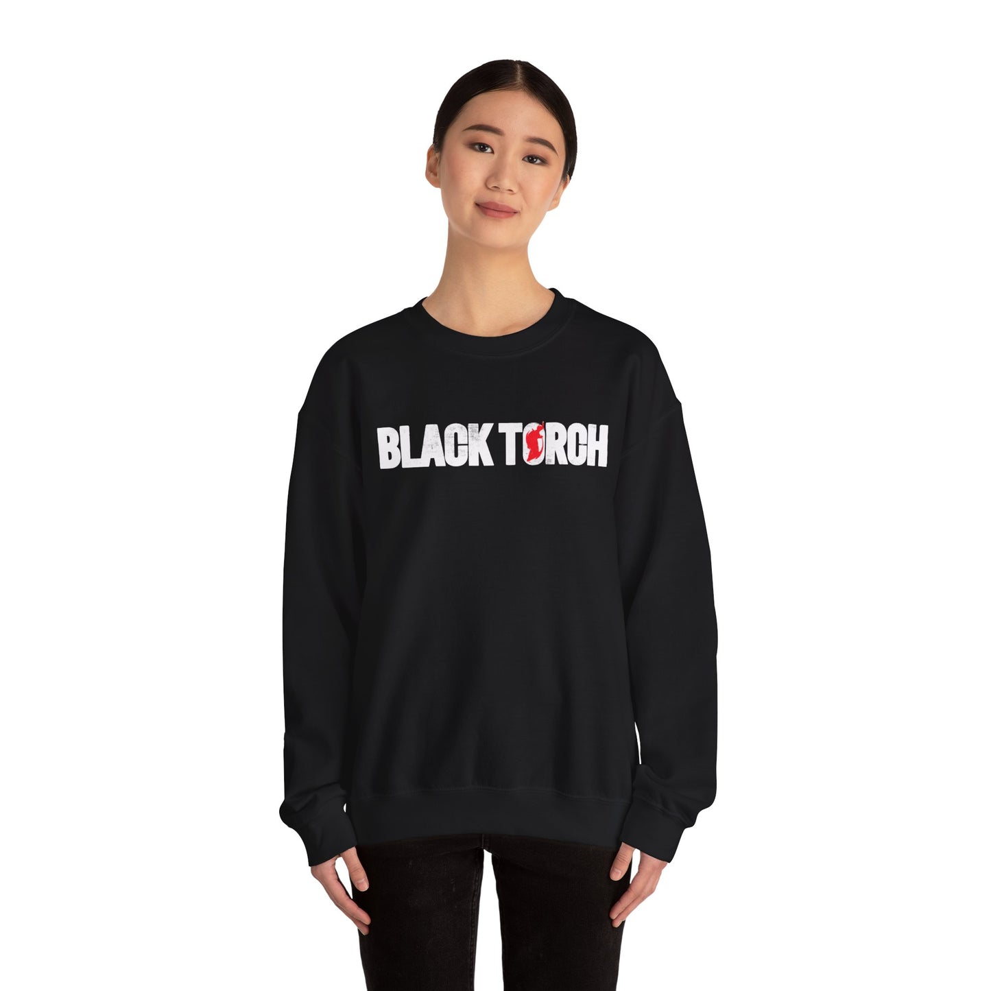 Black Torch Logo Black Sweatshirt
