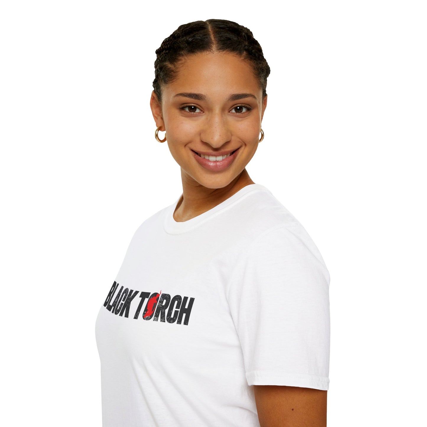 Black Torch Logo White T-Shirt