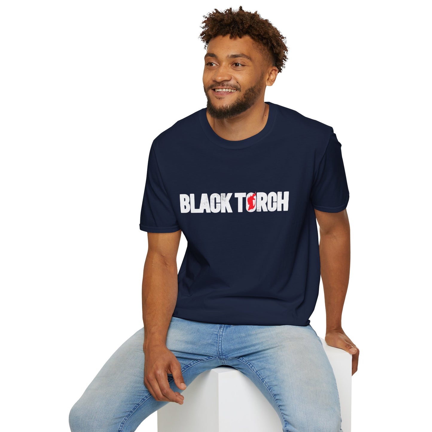 Black Torch Logo Navy Blue T-Shirt
