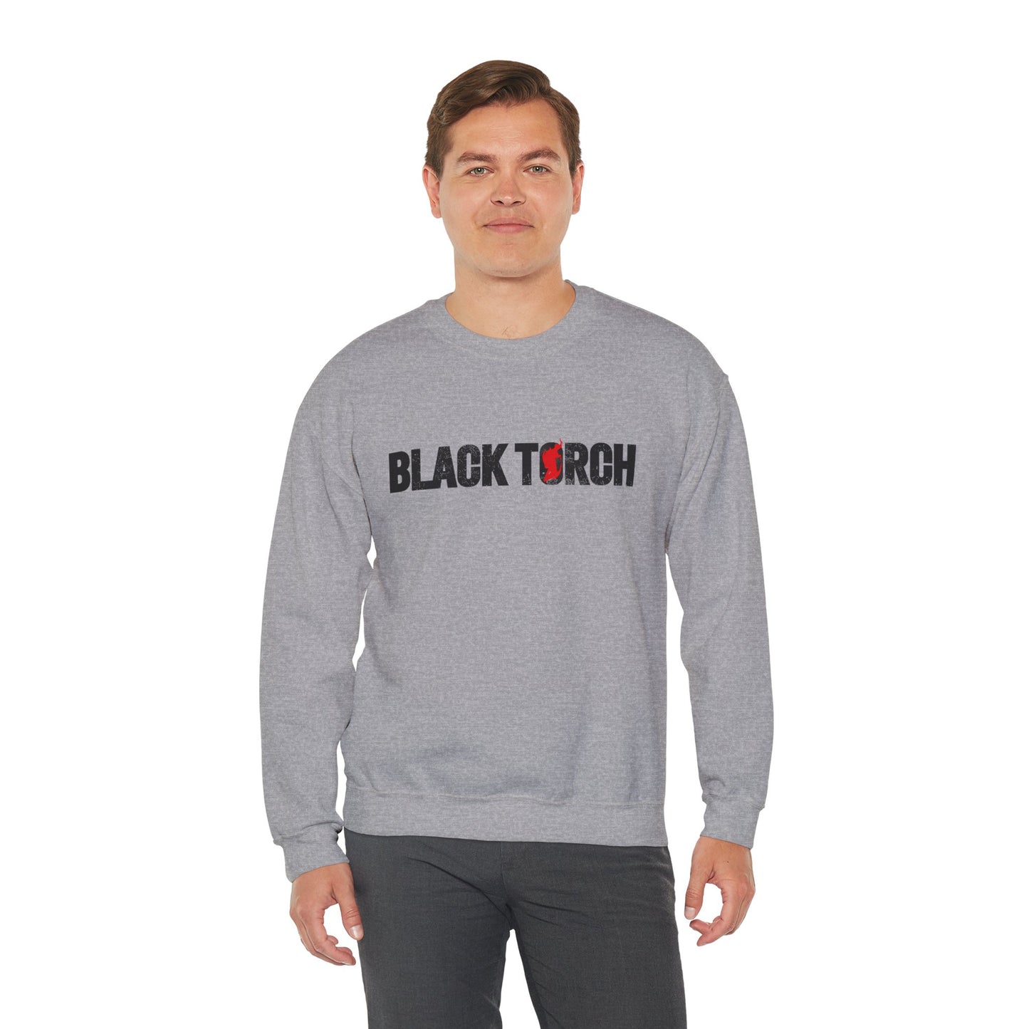 Black Torch Logo Gray Sweatshirt
