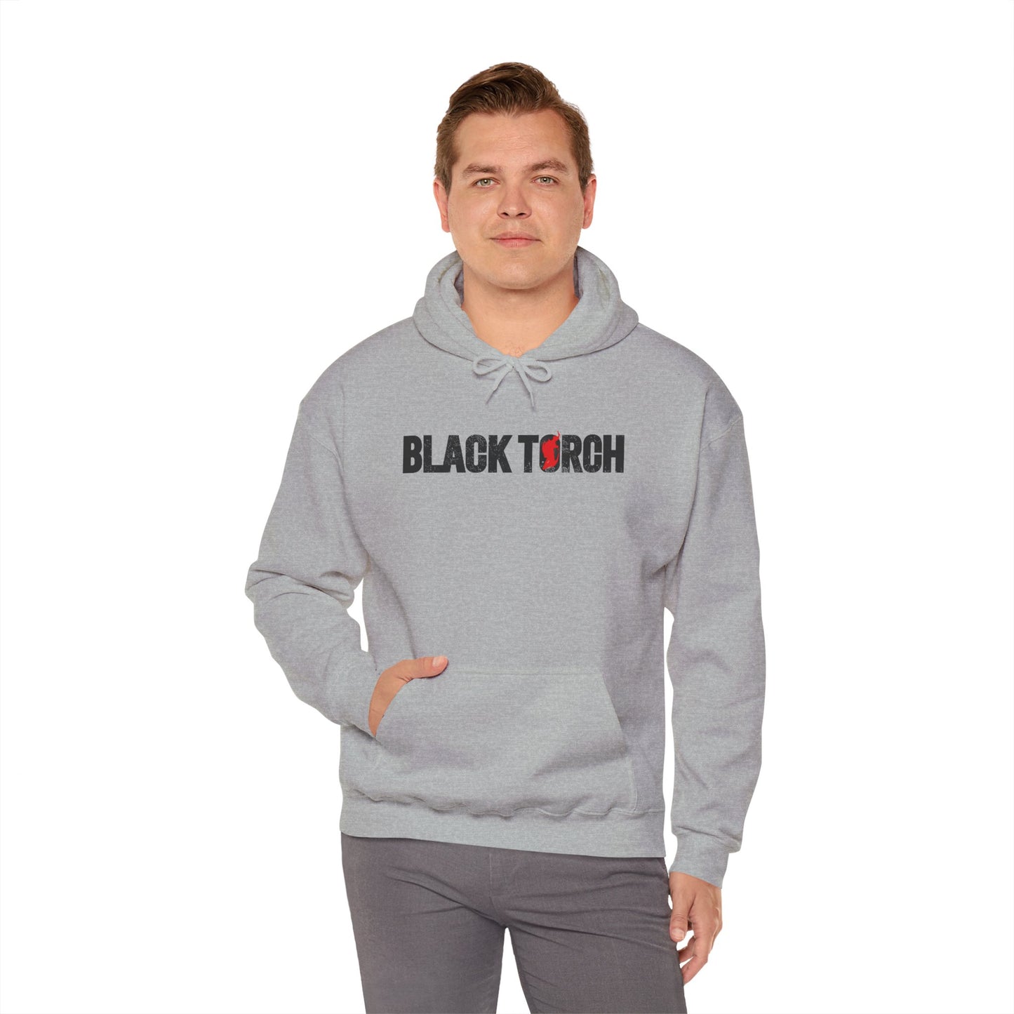 Black Torch Logo Gray Hoodie