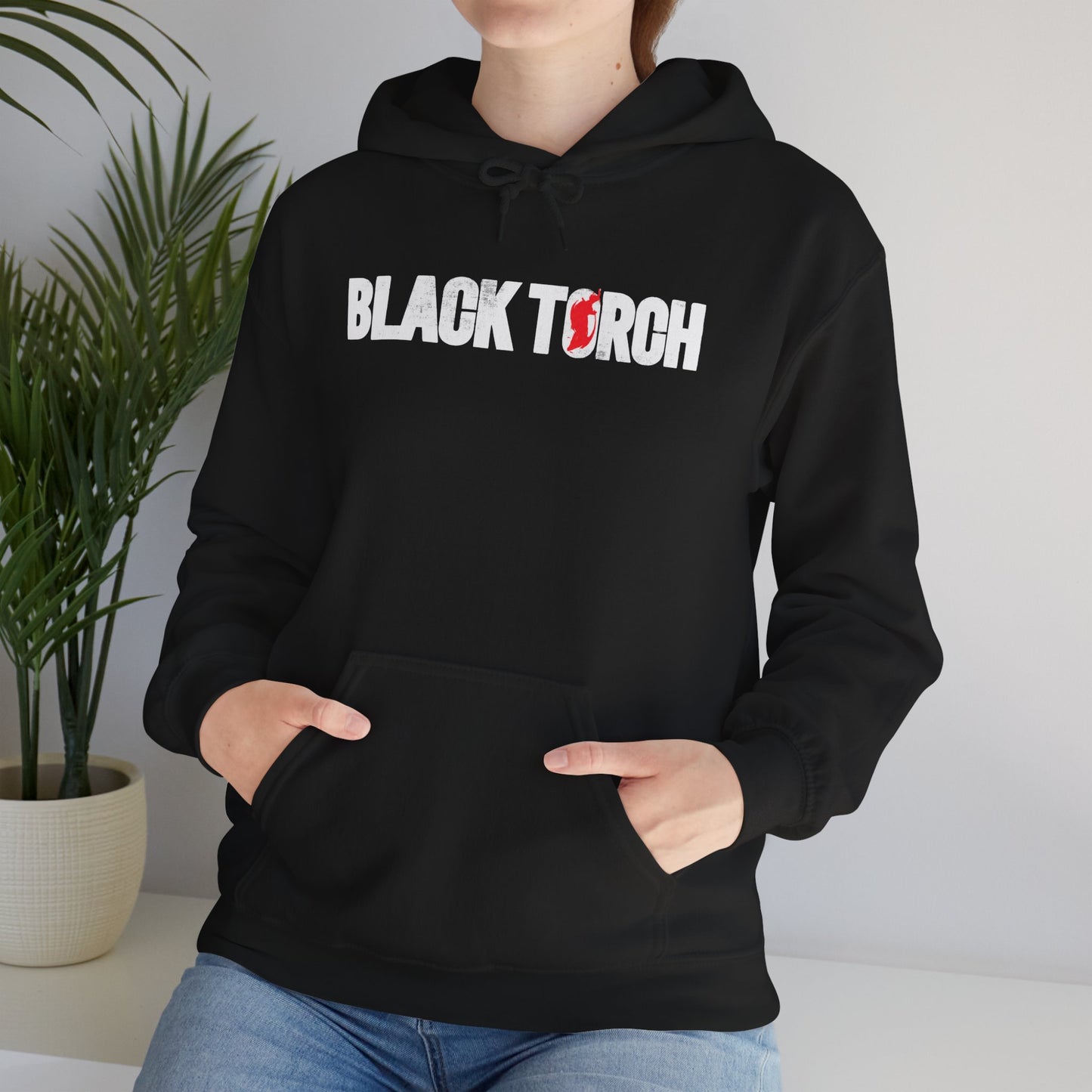 Black Torch Logo Black Hoodie
