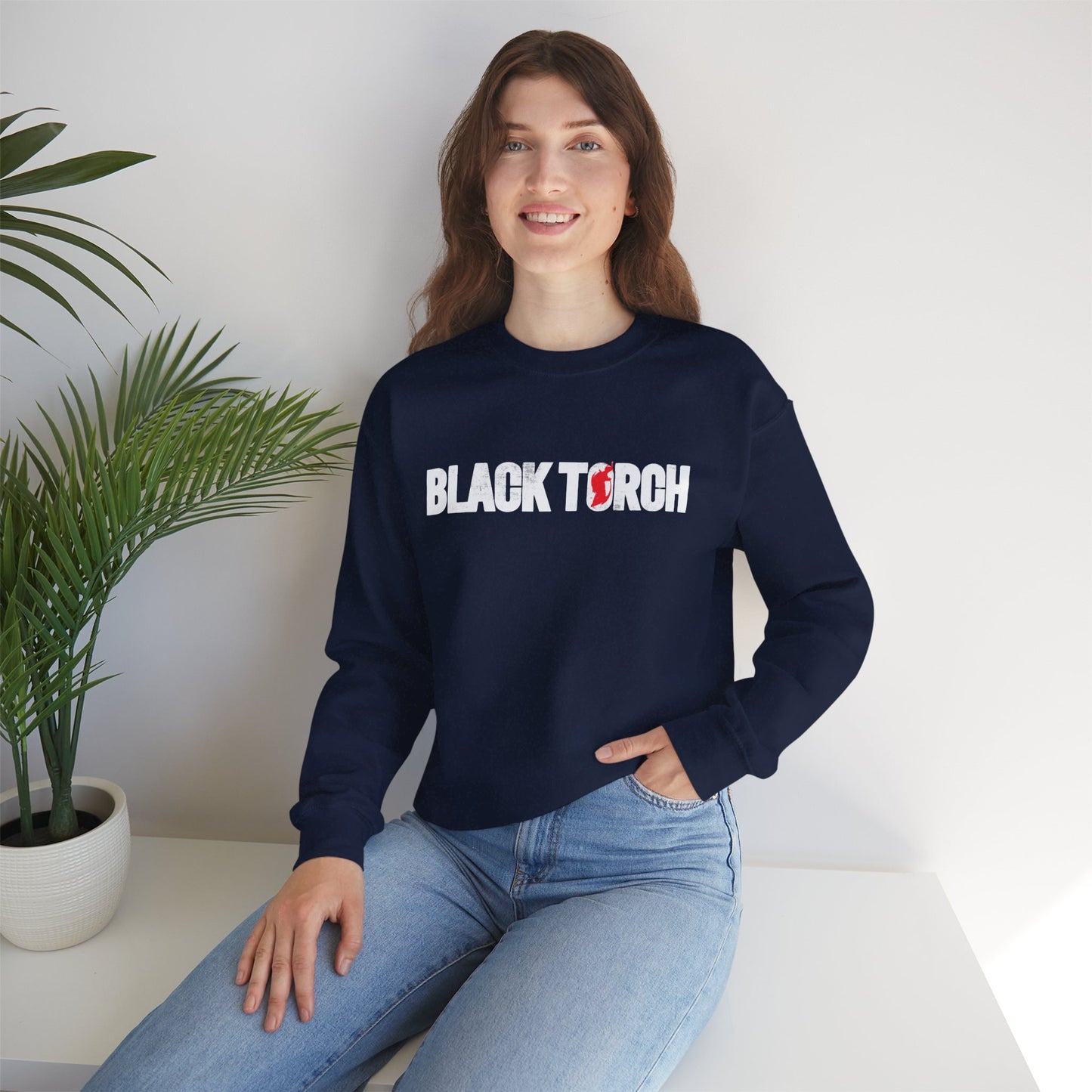 Black Torch Logo Navy Blue Sweatshirt