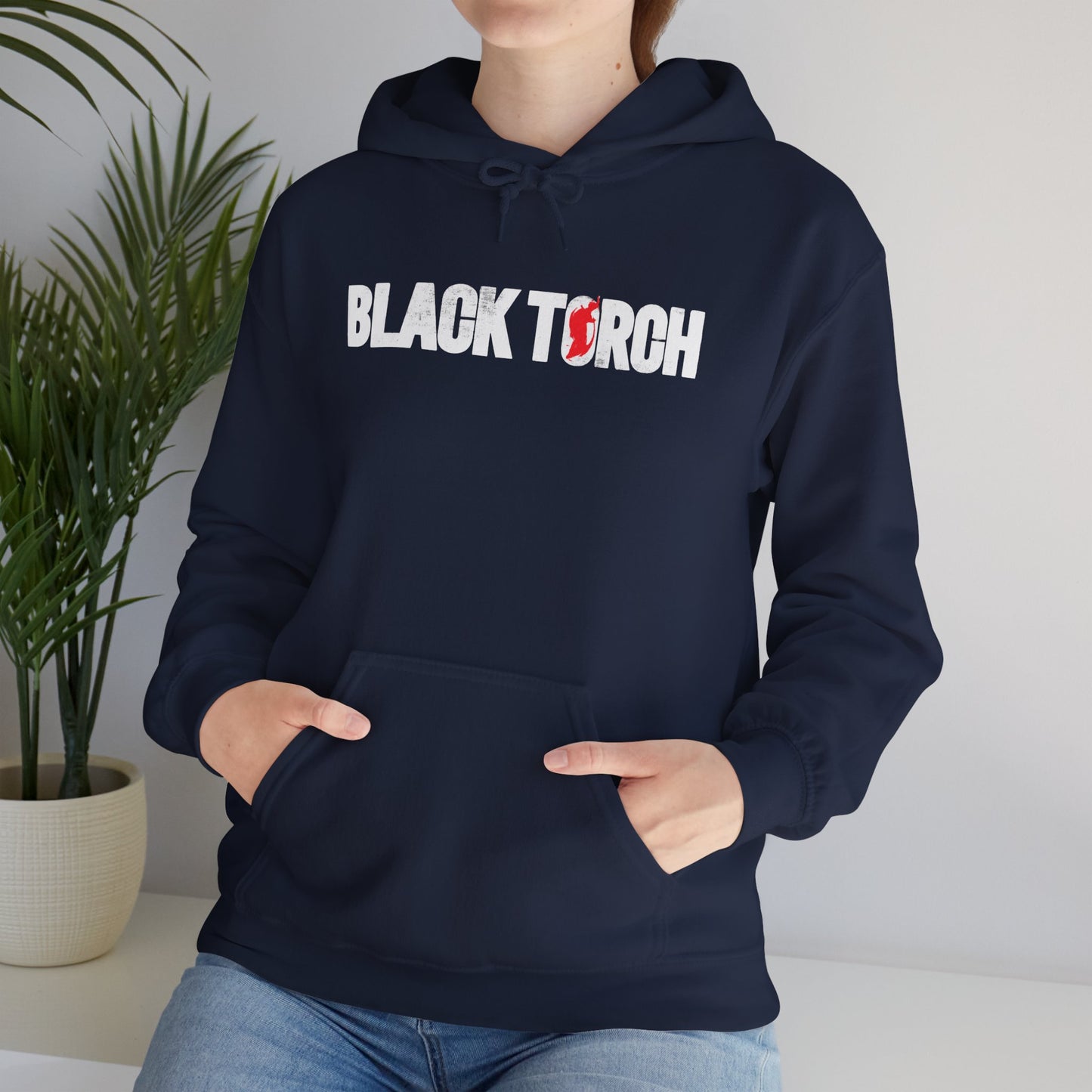 Black Torch Logo Navy Blue Hoodie