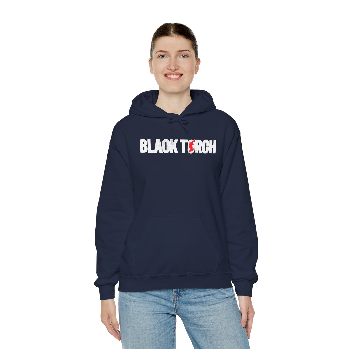Black Torch Logo Navy Blue Hoodie