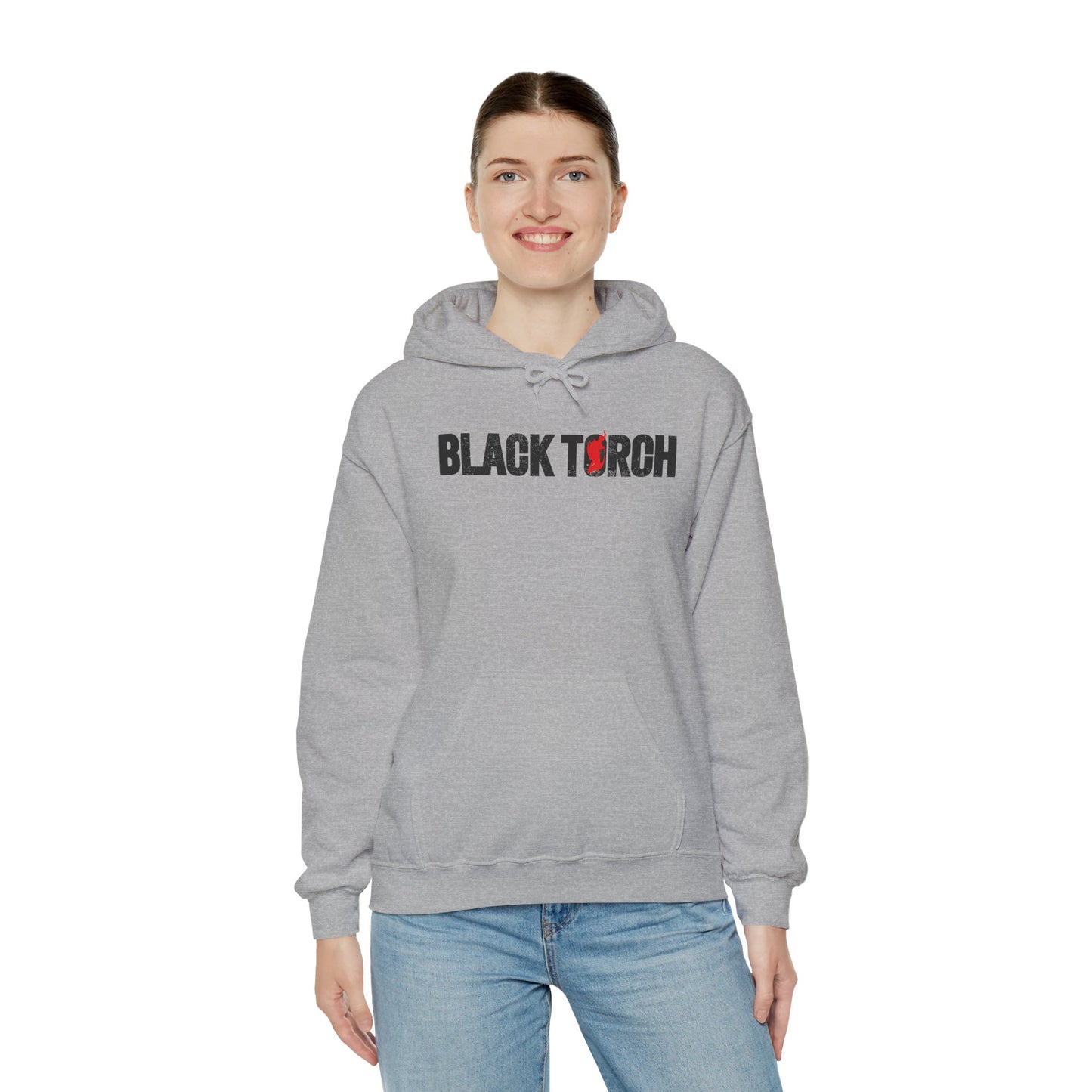 Black Torch Logo Gray Hoodie