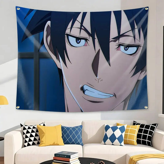 Black Torch Jiro Azuma Intense Close-Up Wall Tapestry