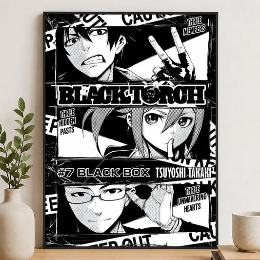 Black Torch Black Box Trio Black and White Poster
