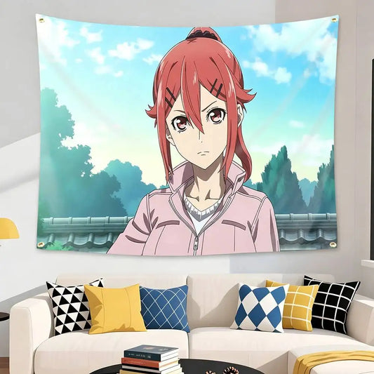 Black Torch Ichika Kishimojin Pink Jacket Portrait Wall Tapestry