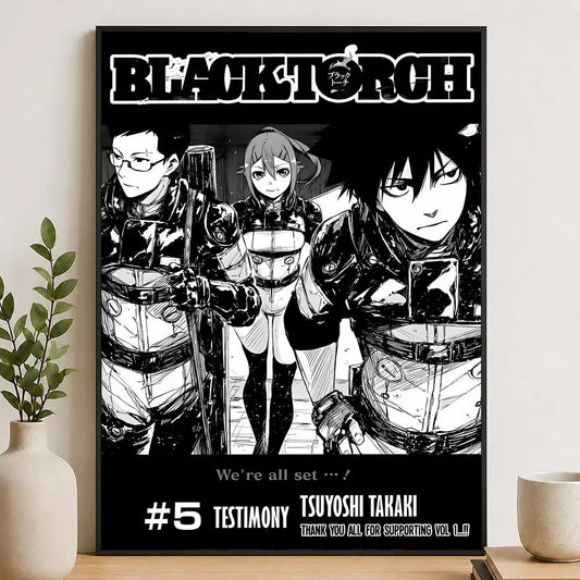 Black Torch Jiro Azuma, Ichika Kishimojin and Reiji Kirihara Testimony Poster