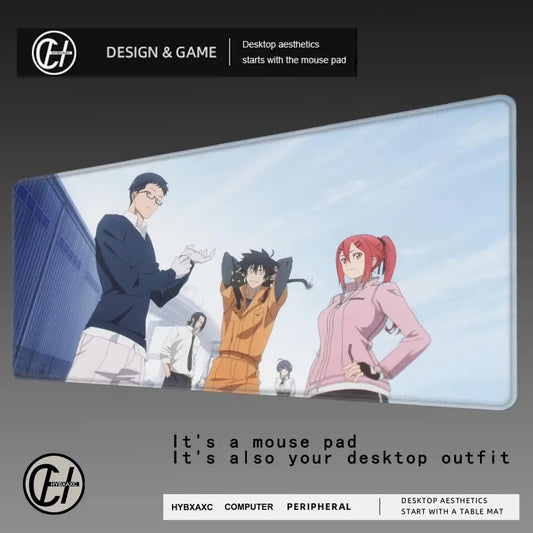Black Torch Jiro Azuma, Ichika Kishimojin & Reiji Kirihara Large Gaming Mouse Pad