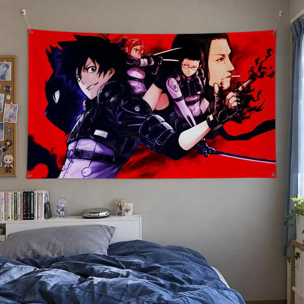 Black Torch Jiro Azuma and Rago Crimson Shinobi Battle Anime Wall Tapestry