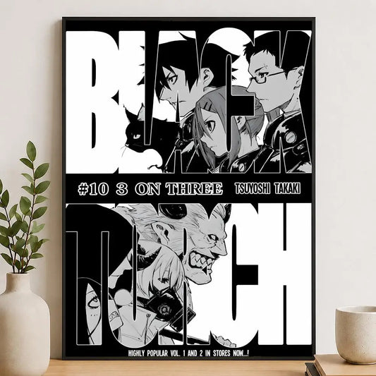 Black Torch 3 on Three Team Black and White Poster