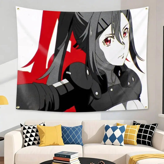 Black Torch Toko Kusumi Red Combat Wall Tapestry