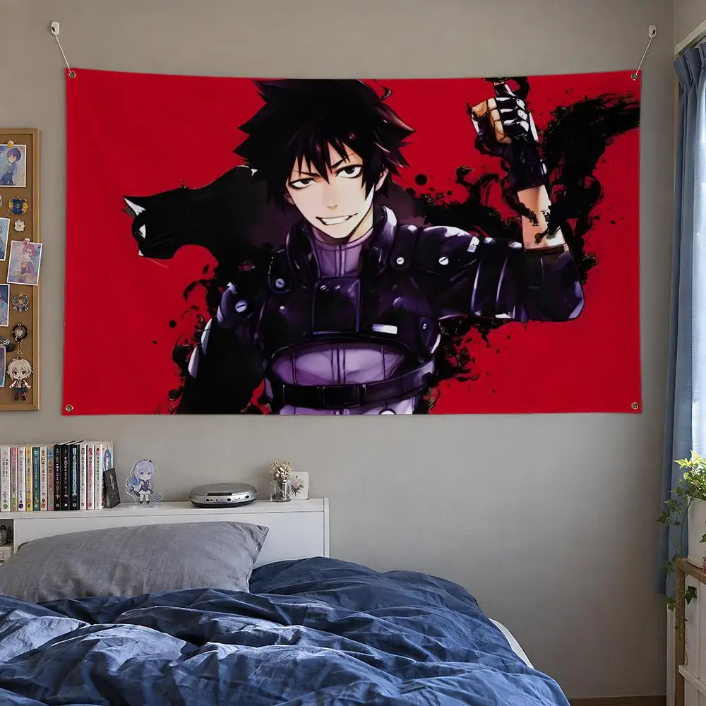 Black Torch Jiro Azuma and Rago Crimson Shadow Anime Wall Tapestry